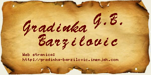 Gradinka Barzilović vizit kartica
